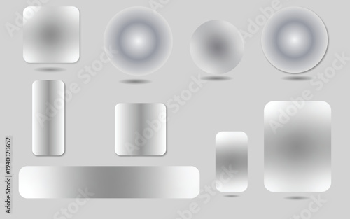 Modern Neumorphism UI Elements Set with Soft Gradient Shadows