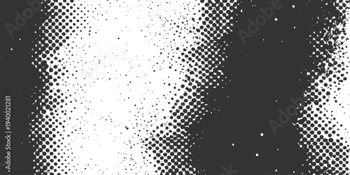 Abstract a stark monochrome halftone background, a study in textures, gradients, and contrasting tonalities. This image evokes feelings of depth, dimension, and timelessness.