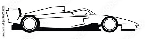 Sleek racing car speeding along the track