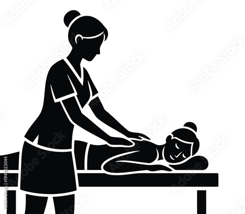 Professional massage therapist giving relaxing spa treatment