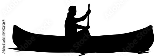 Person Paddling Canoe Boat Silhouette