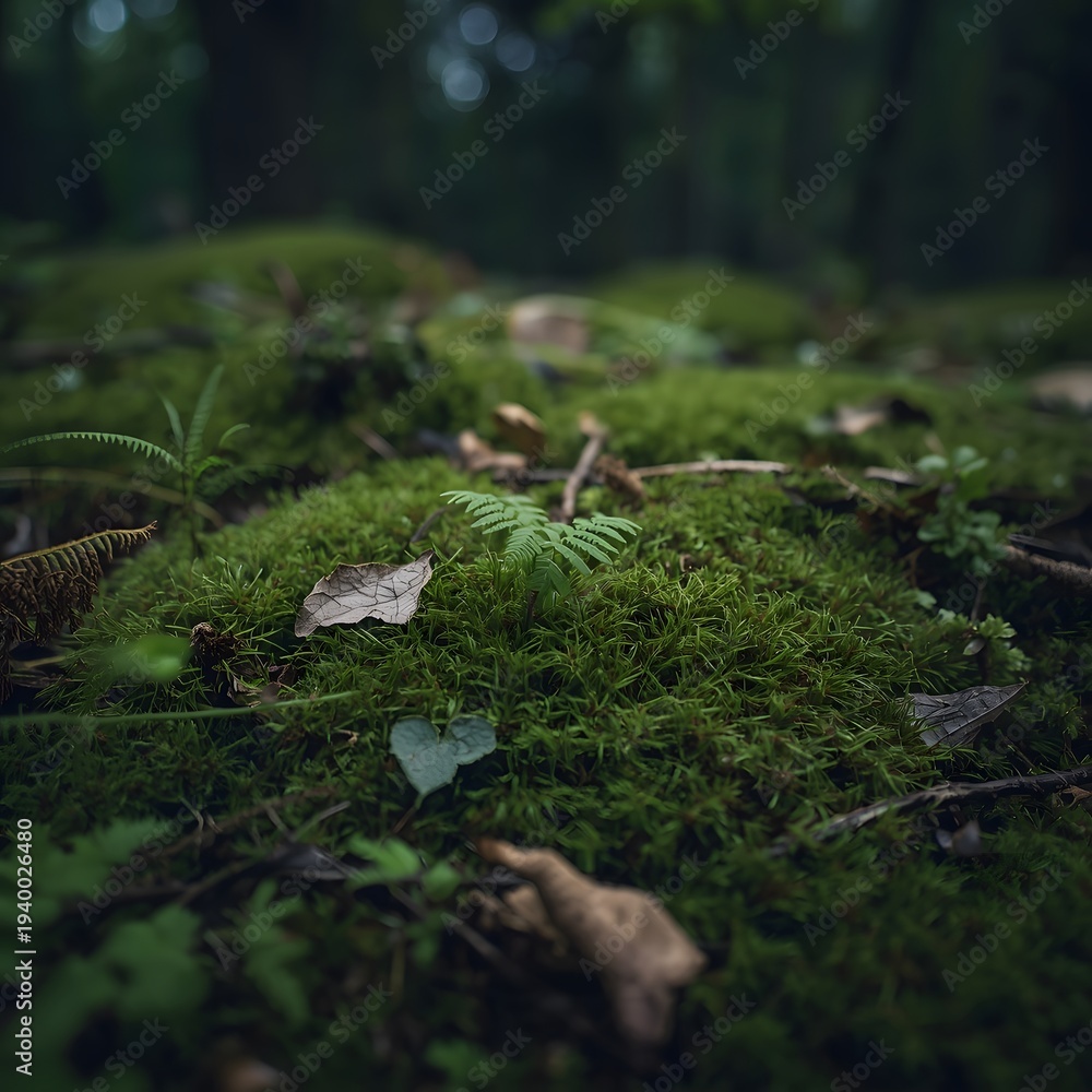 Fototapeta premium Lush Natural Green Nature Background with Detailed Bokeh and Organic Texture, Generative AI