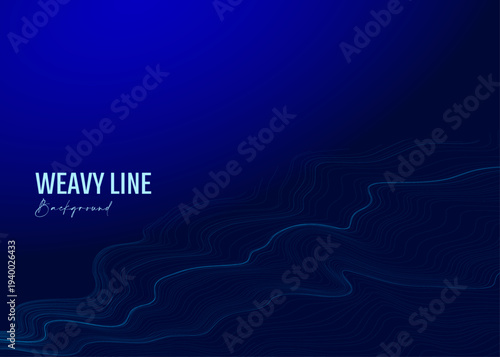 Abstract Blue Wavy Lines Digital Flowing Background Vector Illustration, Futuristic Technology Sound Wave Pattern
