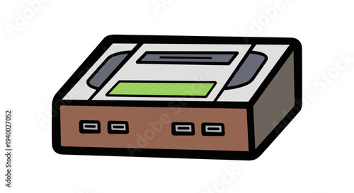 Retro Gaming Console with Green Screen