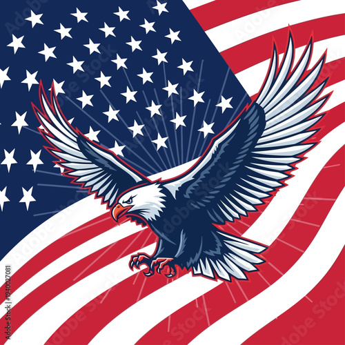 A Patriotic Tribute to American Heroes Waving Flag and Stars Commemorating Valor and Sacrifice on a National Day of Remembrance