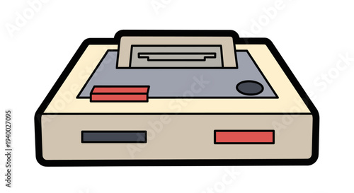 Retro Cassette Tape Deck Illustration