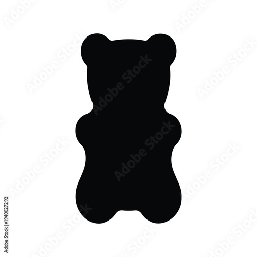 Gummy bear silhouette icon vector flat design.
