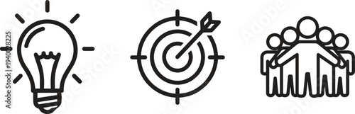 Business Idea and Goal Setting Icons