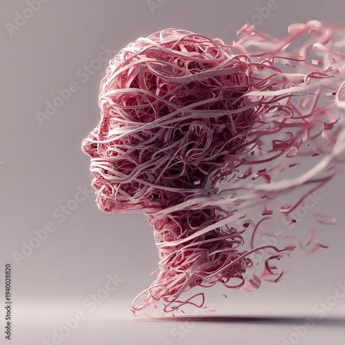 Wallpaper Mural conceptual illustration of human head silhouette with visible brain while a hand inserts a mechanical cogwheel inside Torontodigital.ca