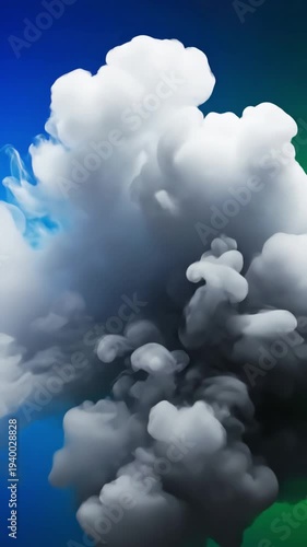 Wallpaper Mural Green Screen white smoke on a blue background is used as transition effect in the video scene 1 with distortion, overlay, glitch, static noise, scan lines black background, 4k animated loop Torontodigital.ca