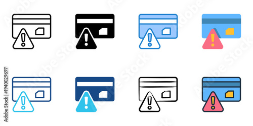 Credit risk icons set multiple style collection. Editable stroke 
