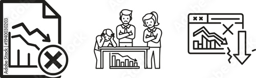 Corporate Strategy and Office Workflow Icons