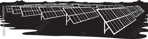 Solar panels on water with white background illustration