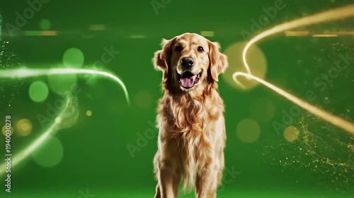 Wallpaper Mural Green Screen dog dancing on a scene 3 with distortion, overlay, glitch, static noise, scan lines black background, 4k animated video loop Torontodigital.ca