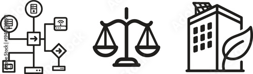 Data Network and System Integration Icons