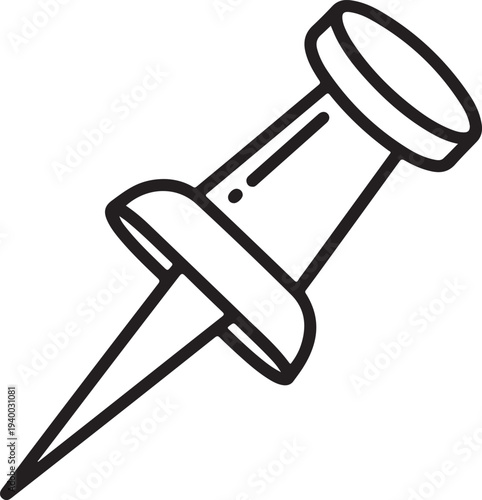 Push Pin Icon Vector for Map Marking and Office Organization