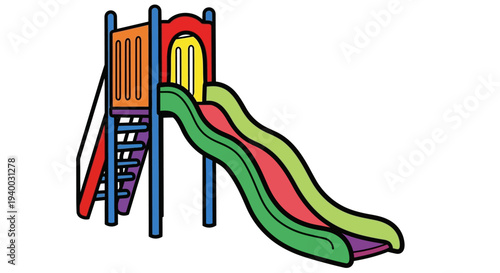 Colorful playground slide for kids outside.