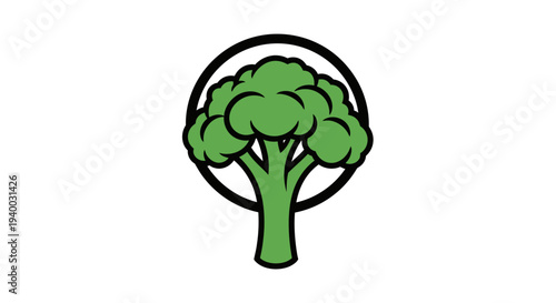 Broccoli Vegetable Healthy Food Icon.