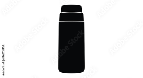 A minimalist depiction of a cylindrical container likely a deodorant or spray can presented as a silhouette