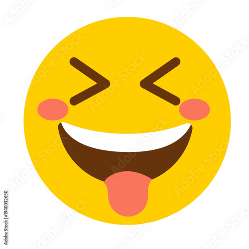 Sticky Tongue Face emoticon with a playful expression, featuring a cheeky smile and tongue sticking out — perfect for fun, teasing, and humorous digital communication