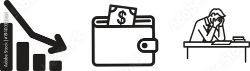 Financial Loss and Business Risk Icons