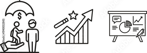 Financial Planning and Business Growth Icons