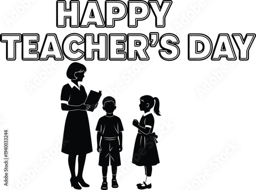 Happy teacher's day celebration with students