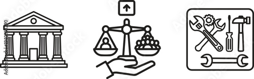 Government Policy and Public Service Icons