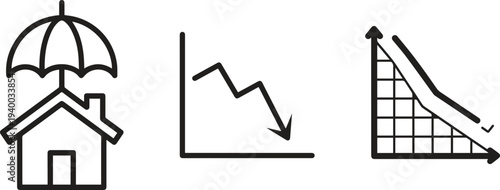 Insurance Protection and Financial Risk Icons