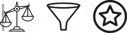 Legal Balance and Justice System Icons