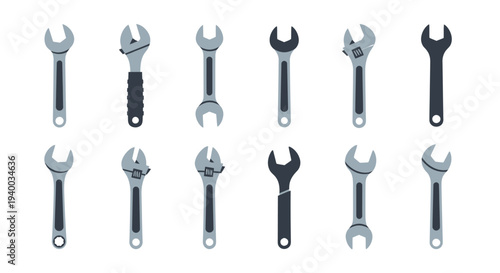 Collection of assorted adjustable and open-ended wrenches, essential tools for mechanics and DIY enthusiasts
