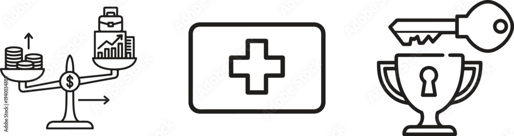 Fototapeta premium Medical Healthcare and Wellness Vector Icons