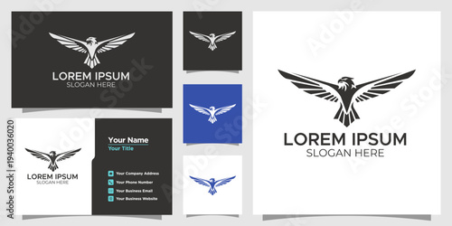 Dynamic soaring bird logo design featuring majestic outstretched wings, representing power, freedom, and ambition, ideal for strong brand identity and corporate visuals