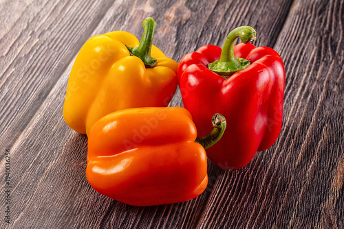 Red, yellow, orange bell pepper
