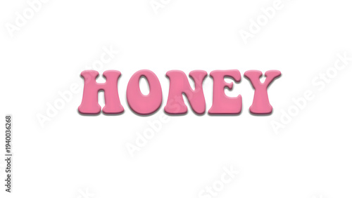 Cute pink bubble typography spelling the word 