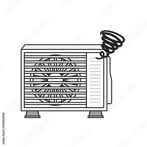 シンプルなイラスト_室外機の故障