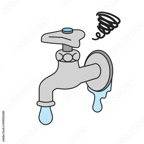 シンプルなイラスト_水道故障/蛇口