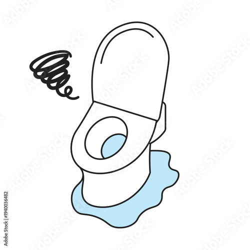 シンプルなイラスト_トイレの水漏れ