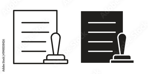 Permit icon. set of web icons on white background