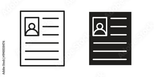 Personal documents icon. set of web icons on white background
