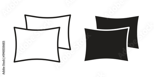 Pillow icon. set of web icons on white background
