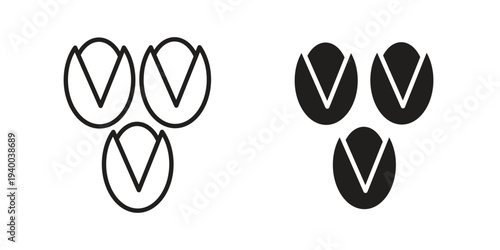 Pistachio icon. set of web icons on white background