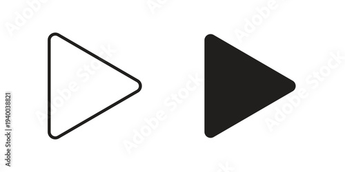 Play icon. set of web icons on white background