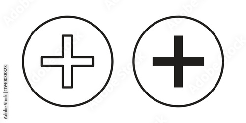 Plus icon. set of web icons on white background