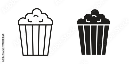 Popcorn icon. set of web icons on white background