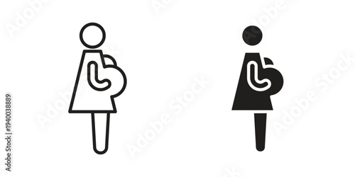 Pregnancy icon. set of web icons on white background