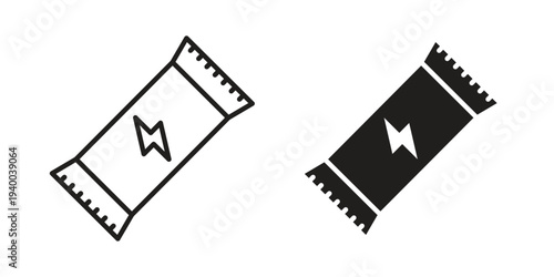 Protein bar icon. set of web icons on white background