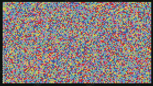 Stained glass mosaic art featuring vibrant, colorful tessellation patterns with intricate geometric shapes in a modern, abstract design