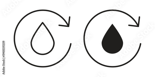 Recycle water icon. set of web icons on white background