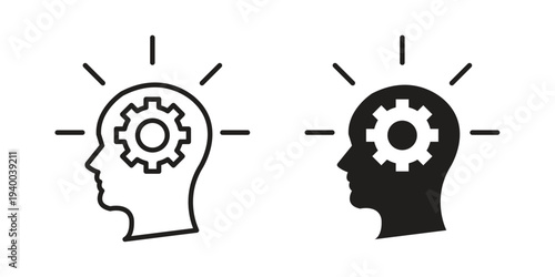 Realization icon. set of web icons on white background